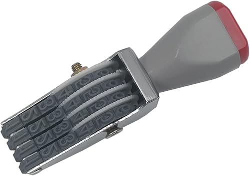 Miniatura 5 de Sello de números de 4 dígitos para negocios, multifuncional, creativo, rueda rodante, símbolo de goma, sello de fecha de oficina, (4 dígitos)