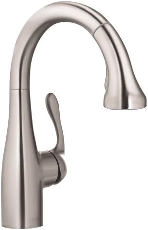 hansgrohe Allegro E Gourmet Stainless Steel Bar Kitchen Faucet, Kitchen Faucets with Pull Down Sprayer, Faucet for Kitchen Sink, Magnetic Docking Spray Head, Stainless Steel Optic 04297800