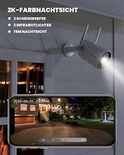 Überwachungskamera ieGeek 2K 3MP Außen Solar