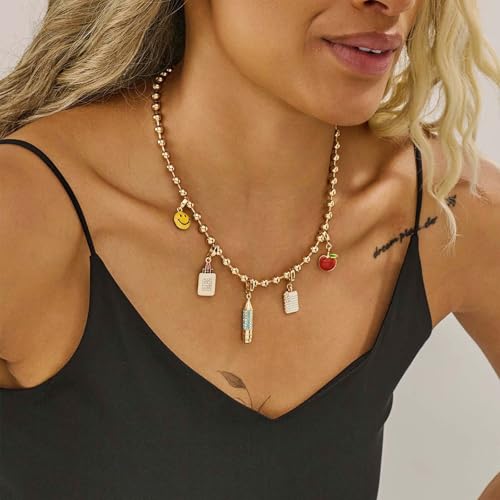 Gold Charm Necklace for Women Pendant Necklace Beach Accessories Western Jewelry Interchangeable Pendant Design Necklace Personalized Gift for Her2