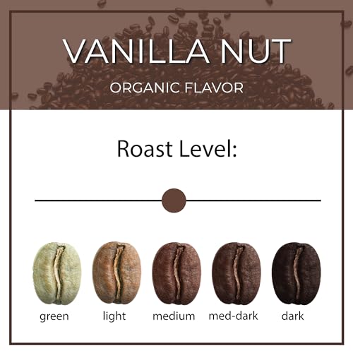 The Bean Organic Coffee Company Vanilla Nut, Medium Roast, Whole Bean Coffee, 16-Ounce Bag