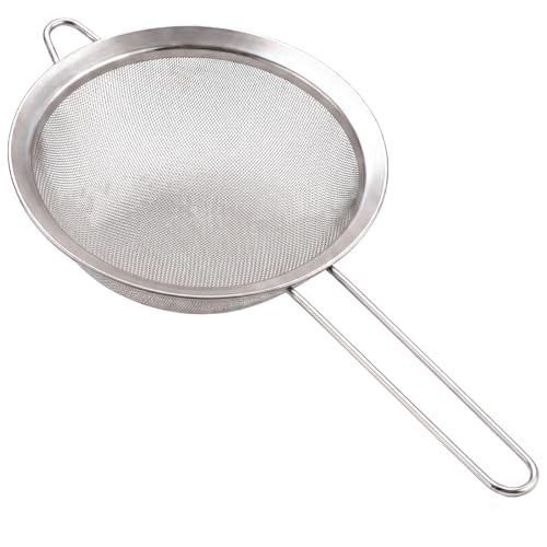 HiramWare Fine Mesh Strainer, Large Stainless Steel Colander