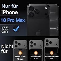 JETech Kameraschutz Schutzfolie für iPhone 18 Pro Max, 1 Stück, Schwarz – Ansicht 2