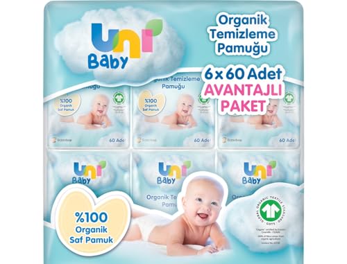 Uni Baby Bebek Temizleme Pamuğu 6*60 Adet