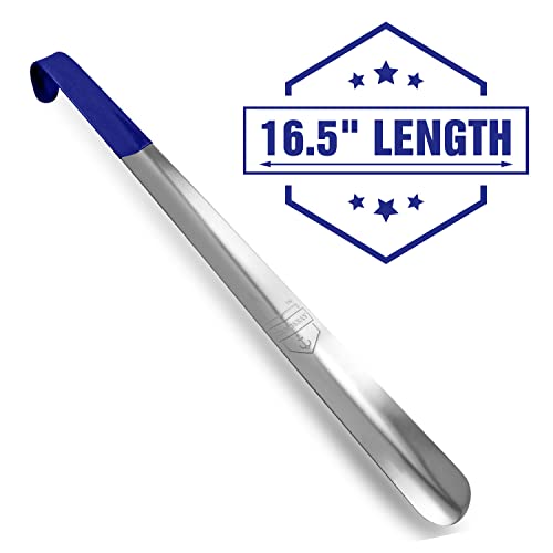 Metal Shoe Horn Long Handle for Seniors, Shoehorn Long-handle, Shoe Horns for Men Long Handle, Long Handled Shoe Horn for Women and Kids, Extra Long Shoe Horn for Seniors, Boot Horn, Shoe Spoon