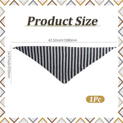 Triangle Knitted Scarf Black Grey Striped Neckerchief Trendy Head Hair Wrap Bandana Soft Warm Cashmere Feel Versatile Shawls Scarves for Women Winter Autumn Spring Streetwear Accessories2