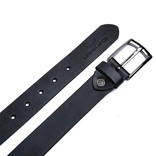 Image of URBAN HYDE Premium Genuine Leather Wallet and Belt Combo for Men | Leather Wallet & Belt Gift Set | Stylish Men's Leather Gift Combo for Birthday, Anniversary, Office & Daily Use | Black
