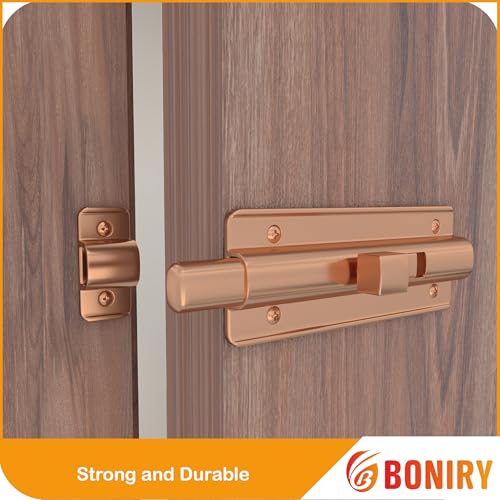 Image of Boniry Premium Heavy Duty Door Latch | Door Stopper Lock | Main Door High Security and Home and Office Doors for Wooden and PVC Door Latch (2, Rose Gold)