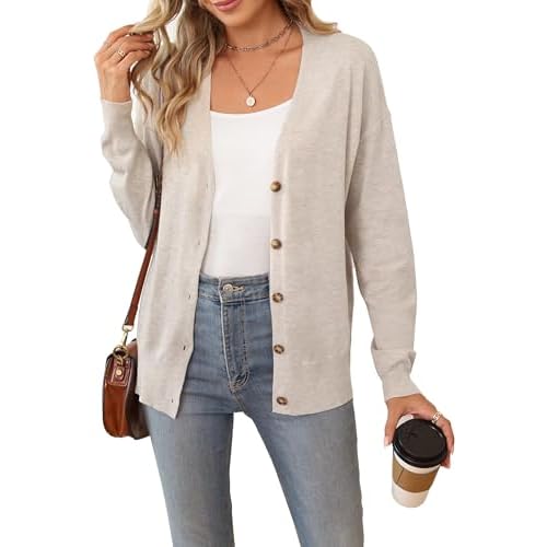 Arach&Cloz 2025 Wool Blended Cardigan Sweaters for Women Spring Fashion Lightweight Button Clothes Business Casual Outfits