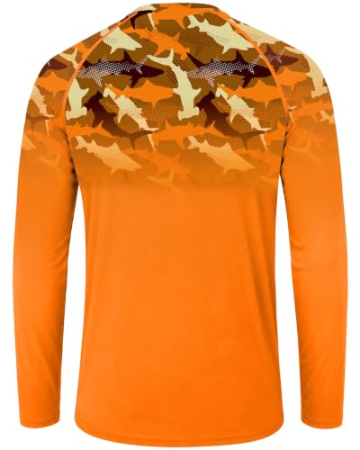 Image of FISHEAL Mens Long Sleeve Fishing Camo Shirts, UPF 50+ Sun Swim Rash Guard