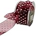 May Arts 1-1/2-Inch Wide Ribbon, Burgundy Sheer Polka Dot