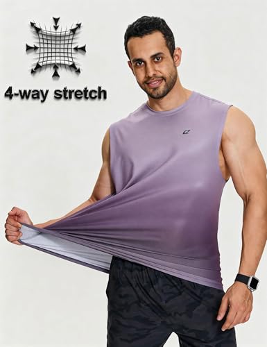 Image of EZRUN Men's Workout Sleeveless Shirts Quick Dry Muscle Swim Shirt Gym Fitness Running Beach Tank Tops