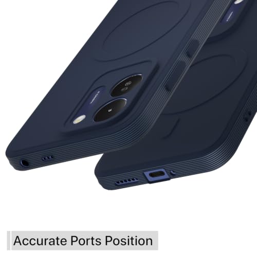 Image of Outlouders Back Cover for Poco M8x 5G | Soft Matte Silicone | Slim Fit | Magnetic-Safe Logo Design (Magnetic-Safe Not Compatible) | Shockproof | Camera Protection Bumper Case (Blue)