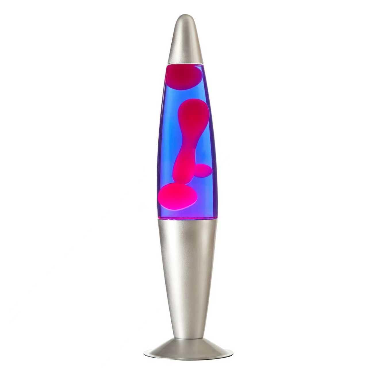 DWD 16 Inch Lamp for Relaxation Peace Liquid Motion Rocket Novelty Desk Lamp Retro Nostalgia Relaxing Mood Light Smooth Slow Motion Wax Therapeutic Sensory (Blue Liquid Red Wax)