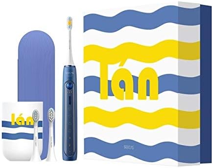 Electric Toothbrushes - Soocas X5 Sonic Electric Toothbrush Rechargeable Waterproof Mijia Electric Tooth brush Upgraded υŁțrαsσηîc automatic x3 cleaning (blue set)