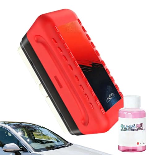 Seivble Automotive Oil Film Cleaning Brush, 2025 Upgraded Car Windshield Glass Cleaner for Car Windows, Glass Oil Film Remover Cleaning Board, Anti-Rain Fog, Improves Clarity (1 Set)