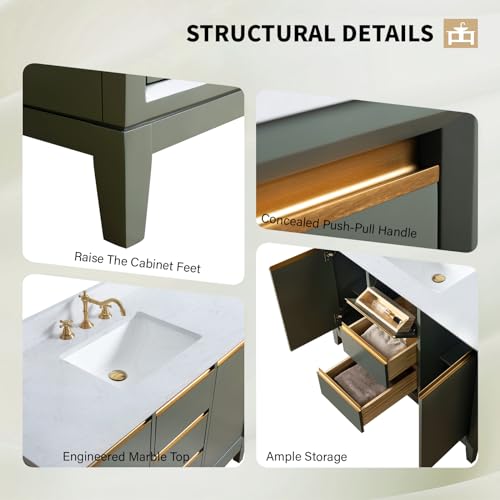 Vanityart48inchbathroomvanitywithsinkceramictop48vanitycabinetwithwithsoftclosingdoorsdrawerssolidwoodframevantagegreenva8048vg1 Urban Country Home Decor Vanity art 48 inch bathroom vanity with sink ceramic top 48 vanity cabinet with with soft closing doors drawers solid wood frame vantage green va8048 vg1 urban country home decor