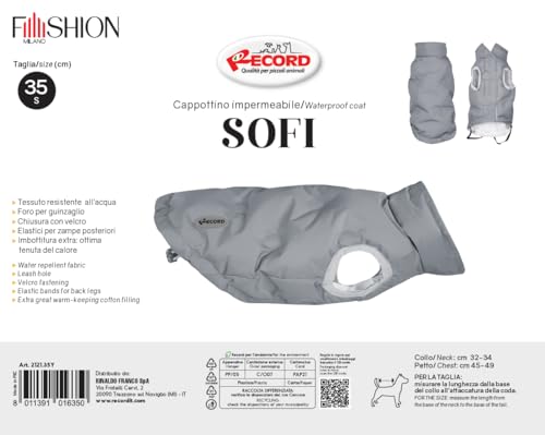 Record - Sofi Dog Coat Romantic Style Waterproof Dog Coat Padded Water Resistant with Velcro Closure and Leash Hole - Image 4