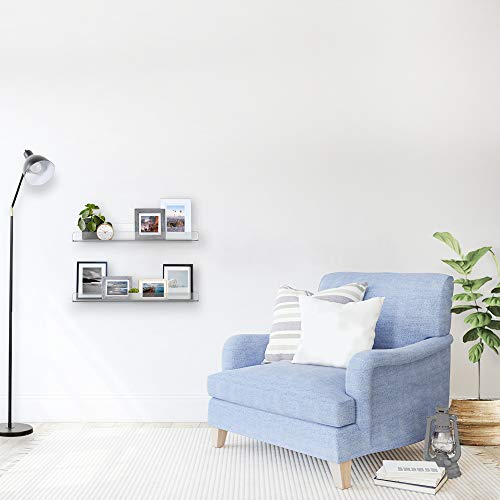 Vivo Dual Acrylic 36 Inch Floating Bookshelves For Wall Display, Clear Organizer Shelves For Office, Kids Room, Nursery, And More 2-Pack, Mount-Sf36C #TOP7