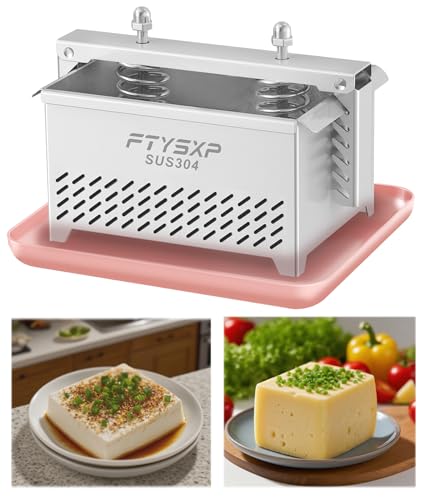 Tofupressa per formaggi in acciaio inox 304, pressione regolabile e pressa per formaggi e prosciutto, sicuro e facile da usare, paneer Maker, sicurezza lavastoviglie (16 x 12 x 13 cm)