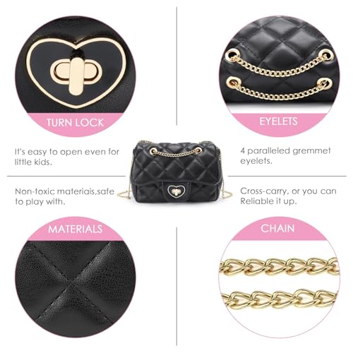 Image of mibasies Kids Purse Toddler Gifts for Little Girls Crossbody Purses Presents, A4 Black, Medium, Medium