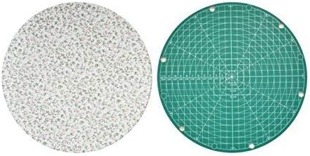 Weishidai Self Healing Rotating Cutting Mat, Waterproof Non-Slip Double Sided Mat for Cutting Ironing Sewing, Flower Color Random (9.8 ")