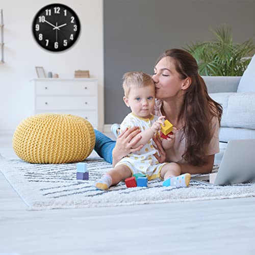 Fapugh Wall Clock, 12 Inch Non-Ticking Wall Clocks, Preciser Modern Style Decor Clock For Home, Office, School, Kitchen, Bedroom, Living Room (Black) #TOP5