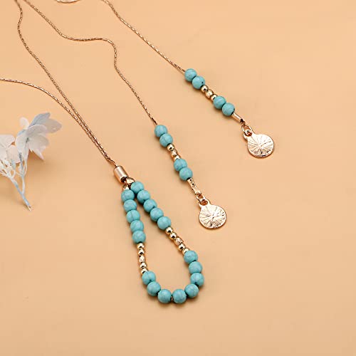 Florideco Bohemian Turquoise Jewelry for Women Men Western Turquoise Set Western Adjustable Belt Rings and Necklace Vintage Turquoise Drop Earrings Bracelet Western Boho Turquoise Jewelry for Women3