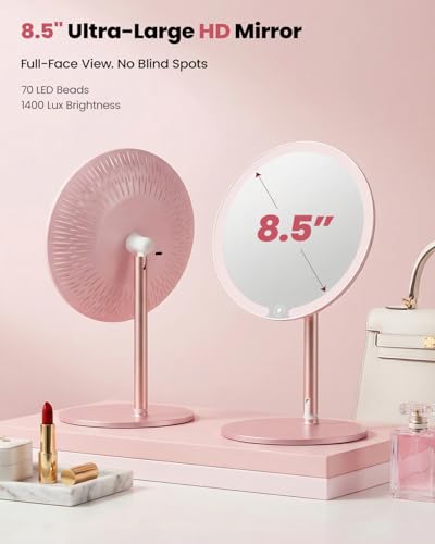Espejo de Maquillaje Redondo con Luz Recargable miniatura 4