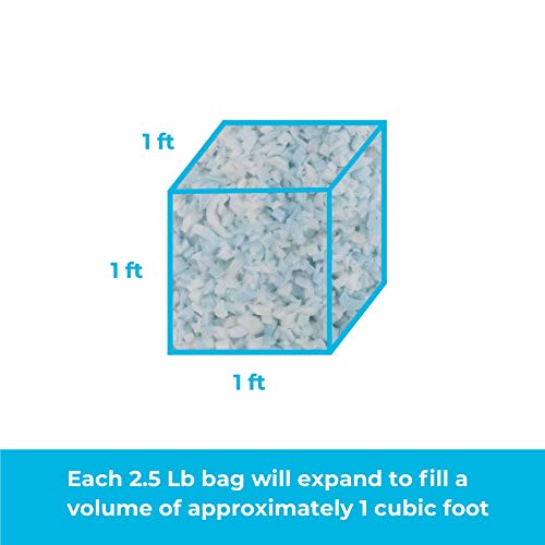 Linenspa Shredded Memory Foam - Craft Foam - Replacement Fill For Pillows, Bean Bags, Chairs, Dog Beds, Stuffed Animals, And Crafts, 2.5 Lbs, Blue #TOP5