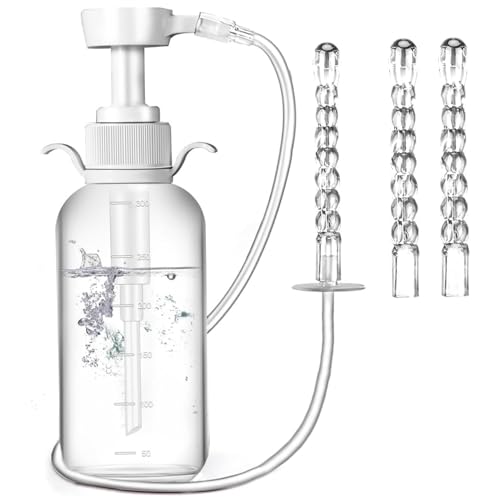 Douche vaginale nettoyante vaginale 300 ml Irrigateur vaginal à pression manuelle pour femmes Douche anale anti-reflux Nettoyant anal réutilisable avec kit...