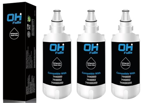 Image of OHFULLS 7440000 Water Filter Replacement, Compatible with Liebherr Water Filter 7440000 744000200 7440002 (3 Pack), White