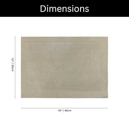 Image of Amazon Brand - Umi PVC Vinyl Box Design Placemat ST0000434 - Heat Resistant, Wipe Clean, Anti-Skid Table Mats for Dining Table, KitchenHome Decor (30x45 CM Golden Set of 6)
