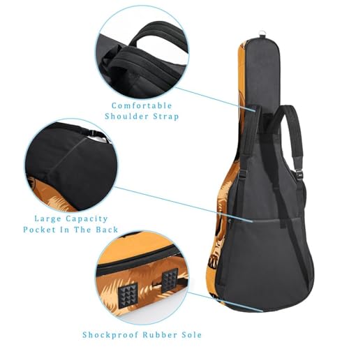 Housse pour guitare acoustique 101,6 cm imperméable à motif teckel multicolore - 3