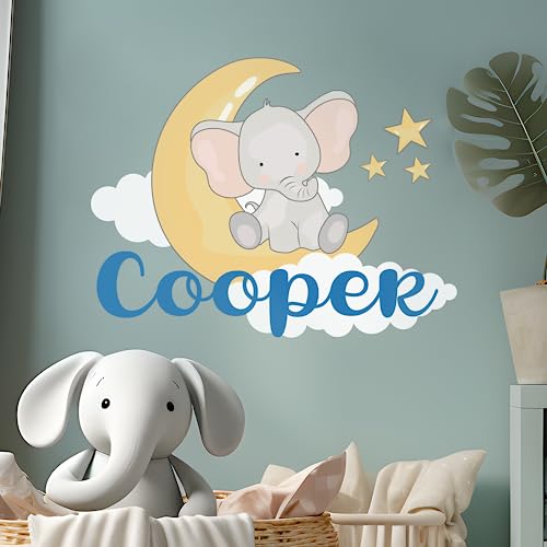 Vinilo decorativo personalizado elefante para pared rosa miniatura 6