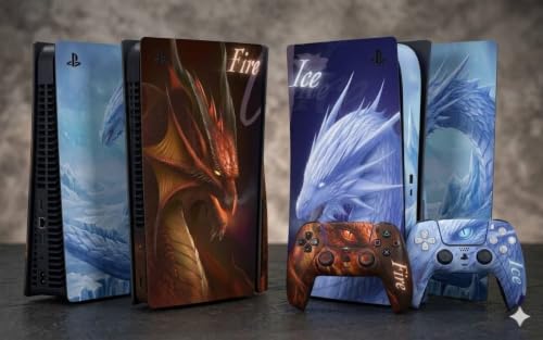 Image of PS5 Skin Protector for Console Wrap Sticker Skin with 2 Wireless Controller Decal Sticker (F)