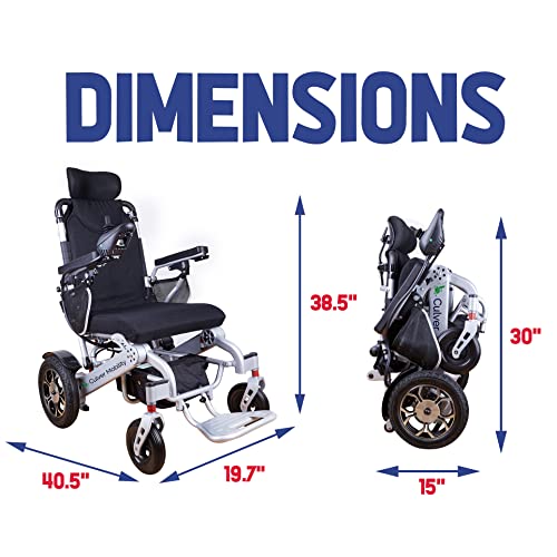 Culver Mobility Shawk Electric Wheelchair For Adults, All Terrain Lightweight Foldable Wheelchairs,Power Motorized Electric Wheel Chair, Comfortable Remote Control Mobility Aid (Gray) #TOP4