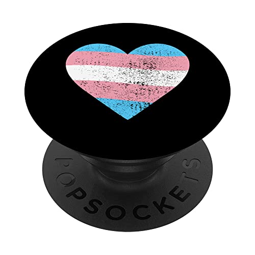 Vintage Transgender heart Flag LGBTQ Transgender Pride PopSockets PopGrip Intercambiable