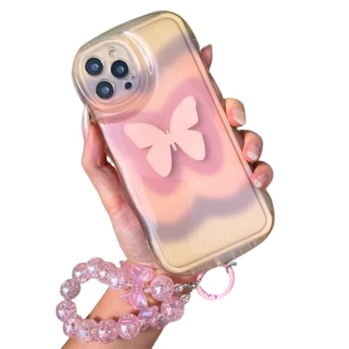 PEEPERLY Back Cover Case for iPhone 13 Pro Soft TPU, Shockproof Protective Butterfly Dreamwave Phone Case with Bracelet(Pink) (B0CVXMZX3F) Amazon Price History, Amazon Price Tracker