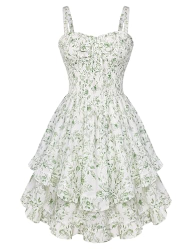 Robe florale pour femme SCARLET DARKNESS avec col en cœur et bretelles