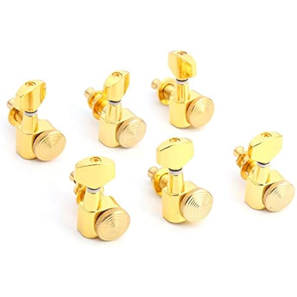 Тюнер 6 Pieces 6R Inline Tuners Guitar Lock Electric Guitar Machine Heads Tuners Metal Lock Silver Gold Guitar Tuning Pegs Tuning Pegs Guitar Gold