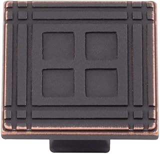Stone Harbor Hardware Arts & Crafts Square Cabinet Knob, Vintage Bronze