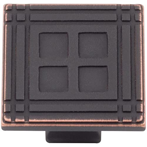 Stone Harbor Hardware Arts & Crafts Square Cabinet Knob, Vintage Bronze