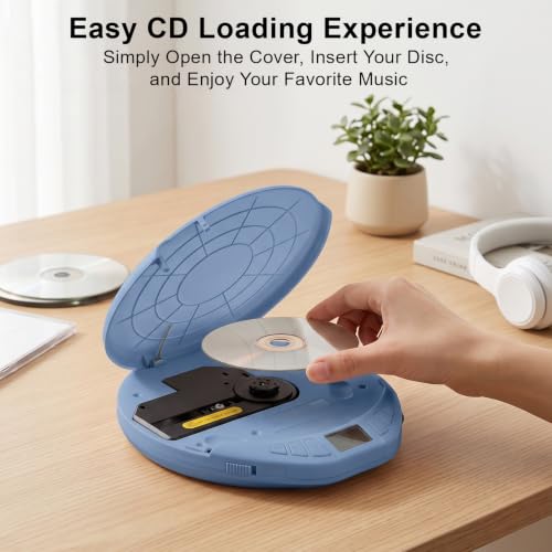 Image of Gueray CD Player Portable with Earphones, CD Discman AUX Cable for Car Home