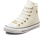 Tomaia en lienzo Converse Chuck Taylor All Star, Sneaker Mujer, Vintage White/White/Back Alley Brick, 38 EU