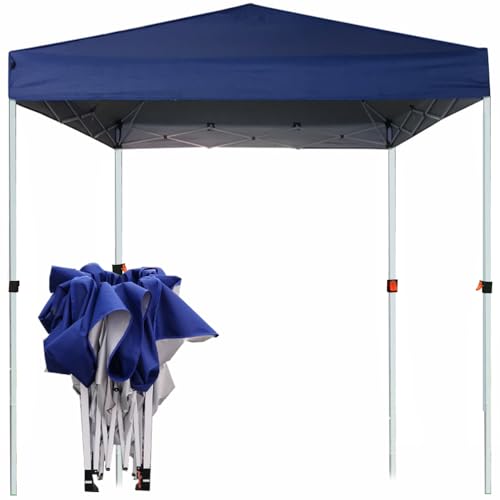 Gluckluz Gazebo Tent Canopy 3x3M Sun Shade Folding Sun Protection Shelter for Beach Outdoor Camping Picnic Garden Party (Blue)
