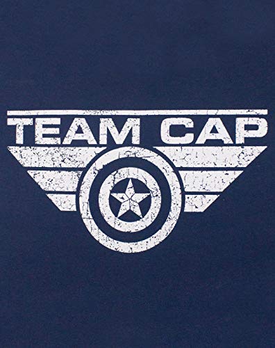 Captain America Civil War Team Cap Distressed Men's T-Shirt Navy #TOP1