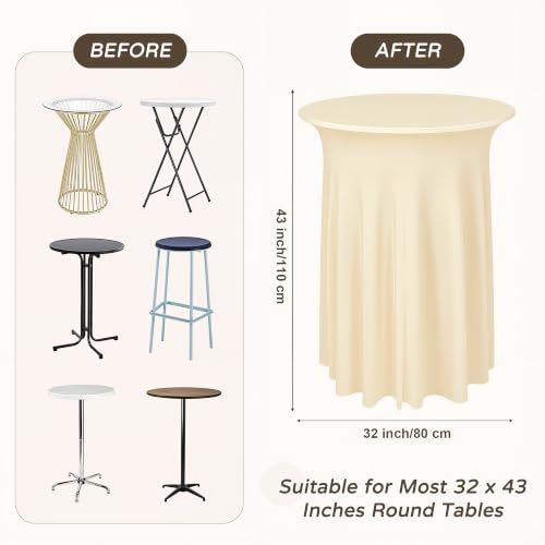 COSINIA 4 Pack Champagne Cocktail Table Cover 32 x 43 Inch with Wavy Skirt by COSINIA - Used condition - Image 7
