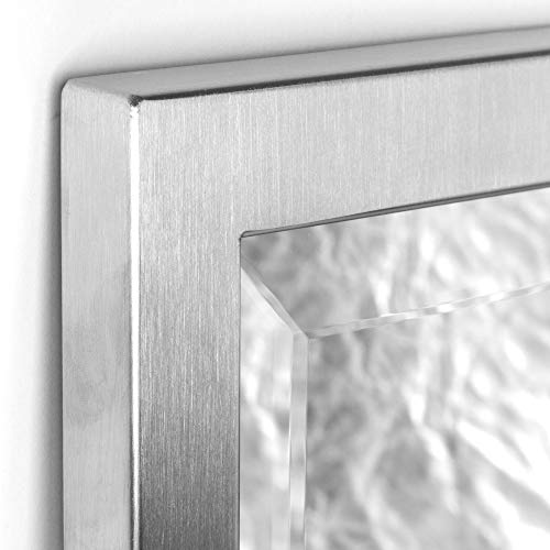 Head West Brushed Nickel Stainless Steel Rectangular Framed Beveled Accent Wall Vanity Mirror - 30 X 40 & Brushed Nickel Stainless Steel Rectangular Framed Beveled Accent Wall Vanity Mirror - 24 X 30 #TOP6