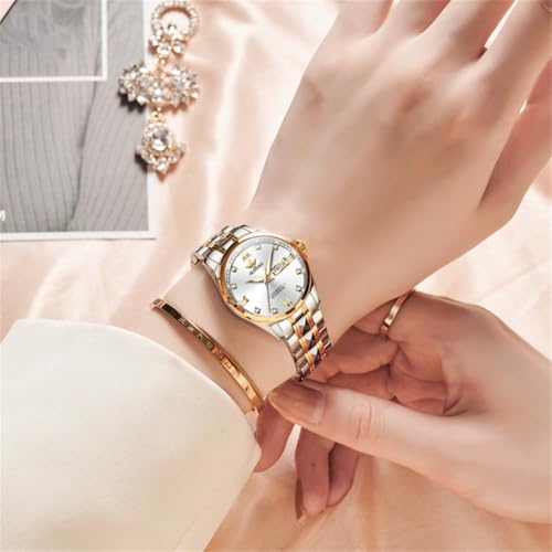 Image of OLEVS Womens Watches Classic Dress Quartz Female Wristwatch Ladies Stainless Steel Waterproof Luminous Date Easy Read Watch for Lady